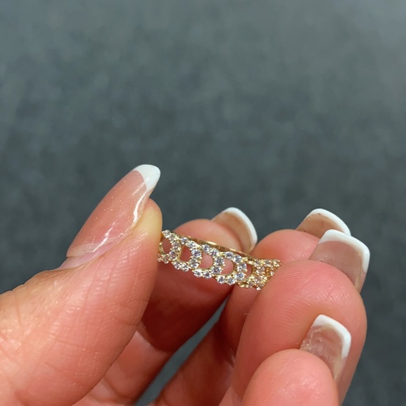 New 14K yellow Gold CZ Cuban Band - Picture 9 of 12